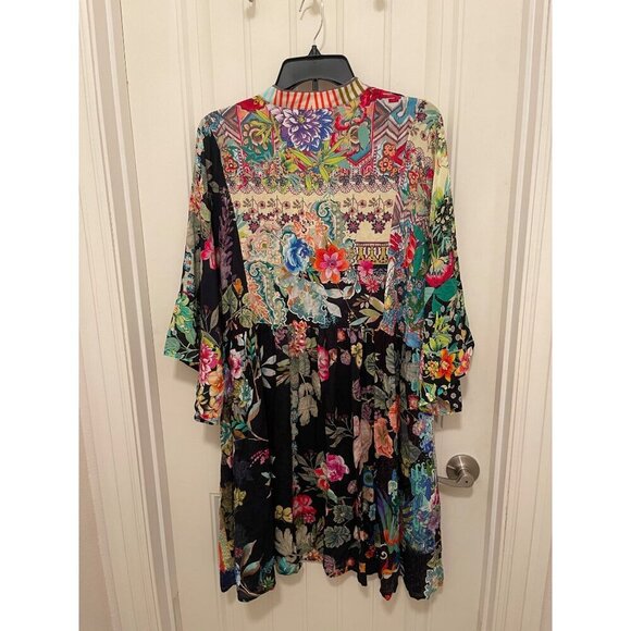 Johnny Was Floral Kimono Dress With Tassel Tie Womens Boho Style Women’s Sz L wi - Picture 6 of 16